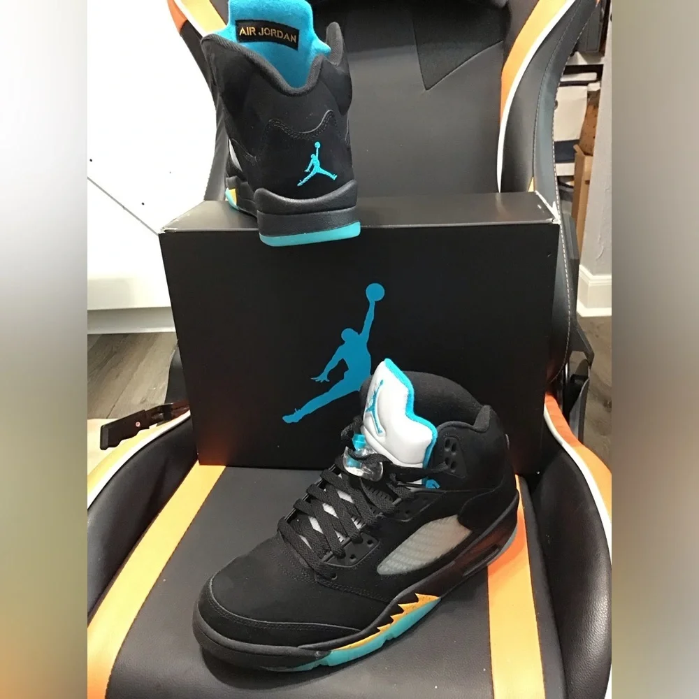 Jordan Retro 5 Aqua Blue Black